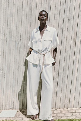 RAMIE SAFARI SHIRT WITH DRAWSTRING