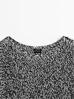 100% cotton flecked knit sweater