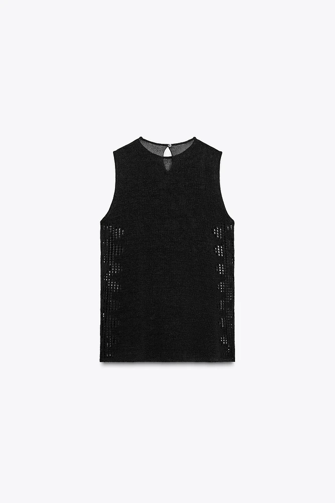 POINTELLE KNIT SIDE TOP