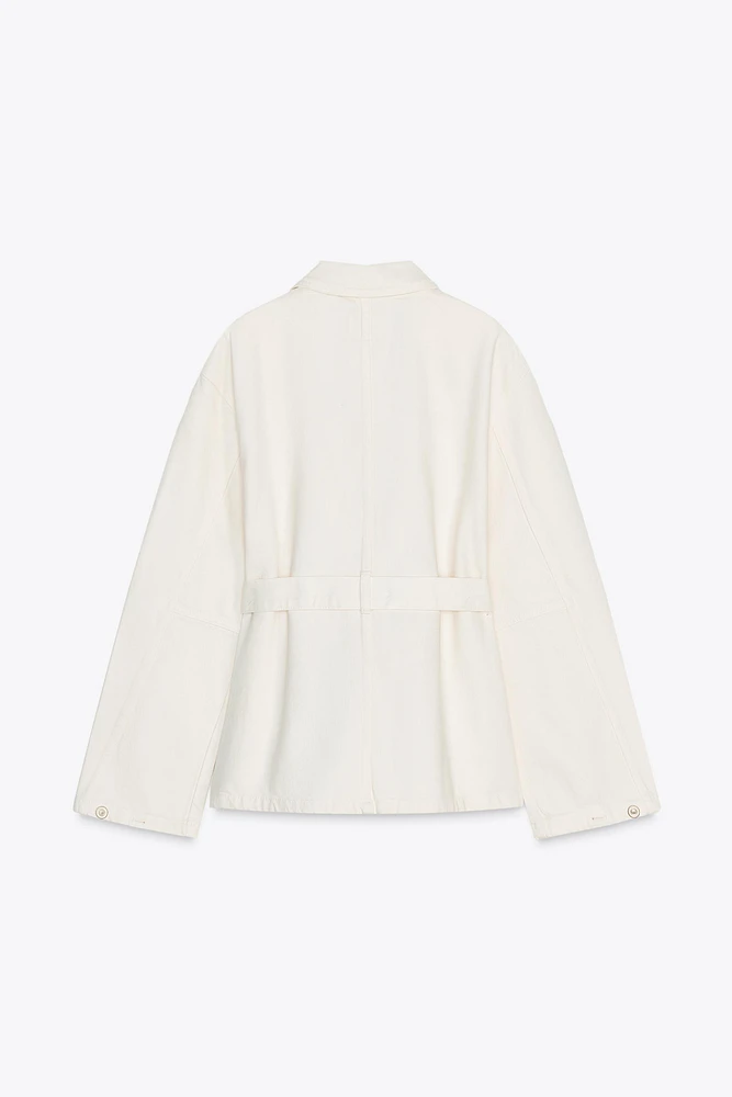 BELTED TRF DENIM JACKET