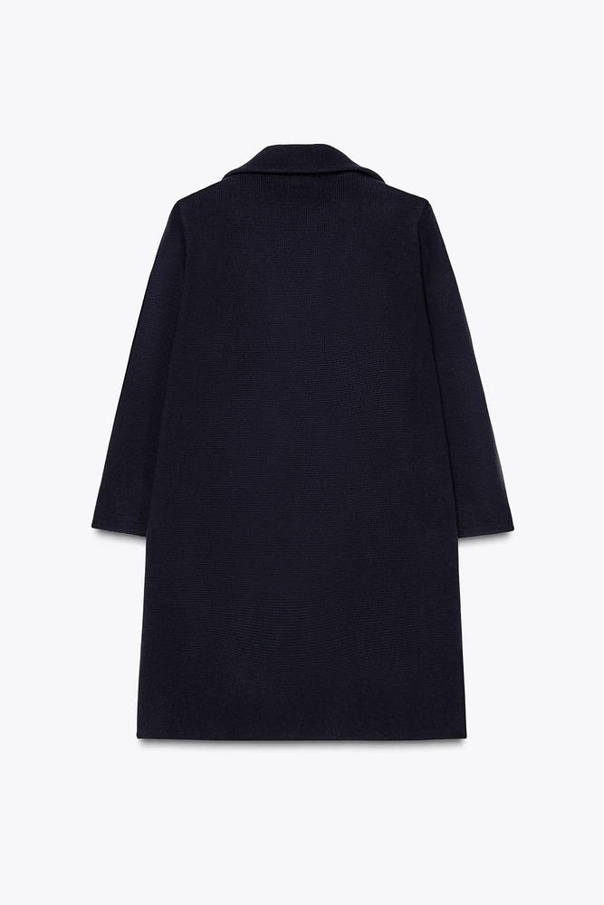 DOUBLE BREASTED KNIT COAT
