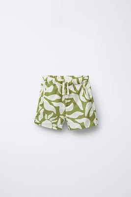 LEAF PRINTED SHORTS