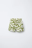 LEAF PRINTED SHORTS