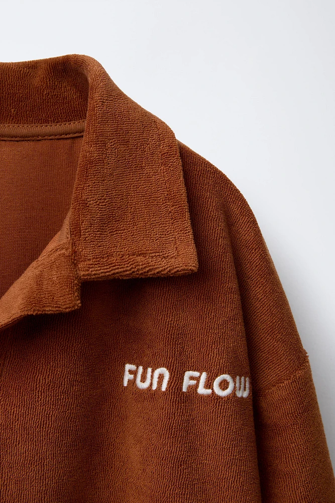 TOWEL EFFECT POLO SWEATSHIRT
