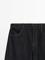 100% cotton mid-rise wide-leg jeans