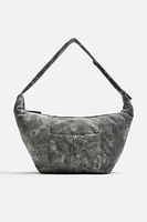 WORN-EFFECT FABRIC BAG