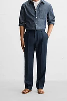 100% LINEN PLEATED PANTS