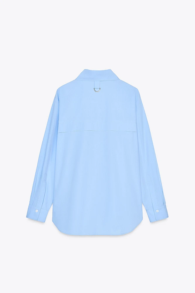 POPLIN SHIRT WITH BACK RING