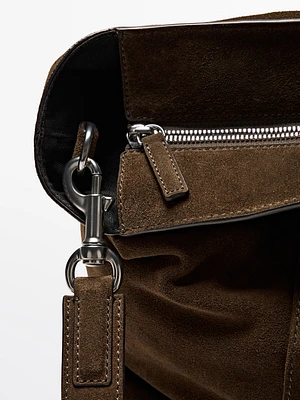 Sac cabas en croûte de cuir