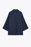 ZW COLLECTION 100% LINEN OVERSIZED SHIRT