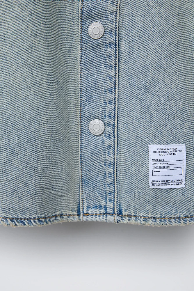 LABEL DENIM OVERSHIRT