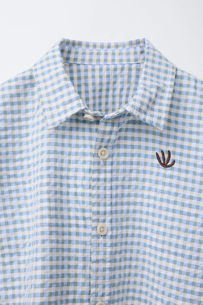EMBROIDERED GINGHAM SHIRT