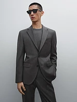 Veste de costume à carreaux 100 % laine