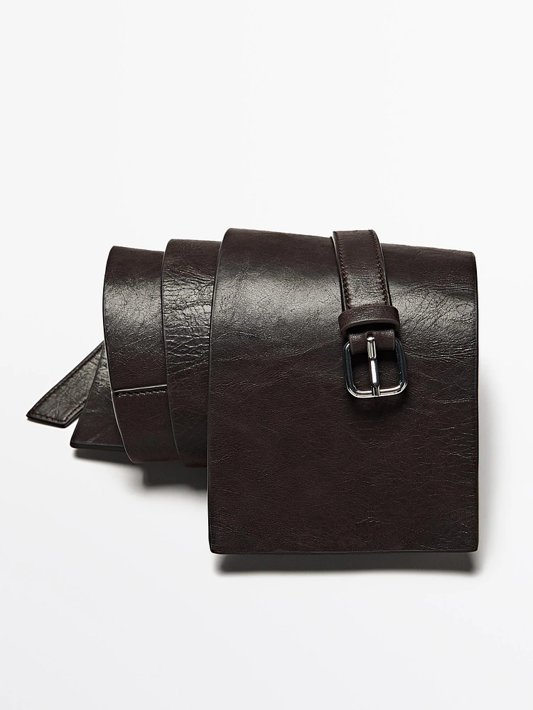 Nappa leather sash belt