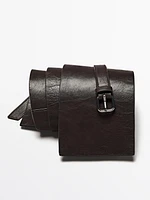 Nappa leather sash belt