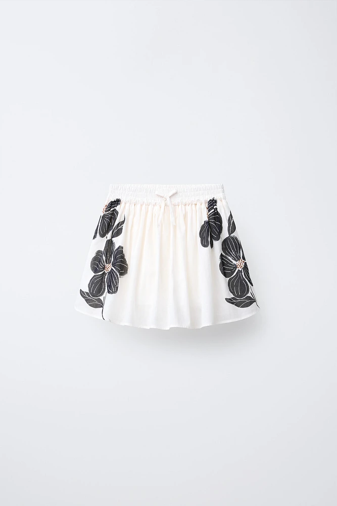 JUPE-SHORT BERMUDA IMPRIMÉE FLEURS