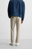 TEXTURED STRETCH PANTS