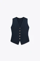 TOP GILET EN MAILLE UNI