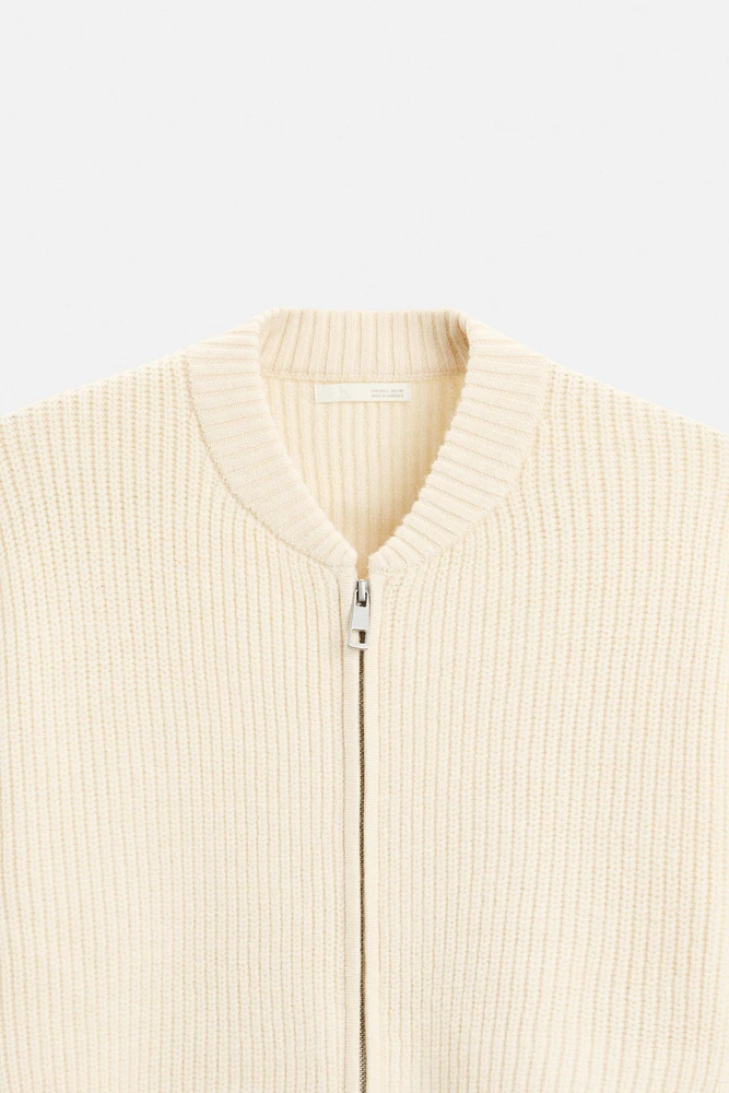 ZIPPERED KNIT JACKET