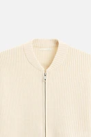 ZIPPERED KNIT JACKET