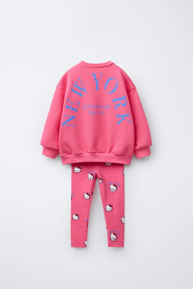 HELLO KITTY © SANRIO RIBBED SWEATSHIRT AND LEGGINGS SET