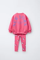 HELLO KITTY © SANRIO RIBBED SWEATSHIRT AND LEGGINGS SET