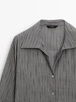 Cotton blend shirt with print detail