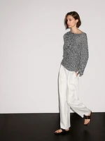 100% cotton flecked knit sweater