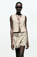 BEADED LINEN VEST