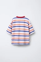 STRIPED TOWEL EFFECT T-SHIRT