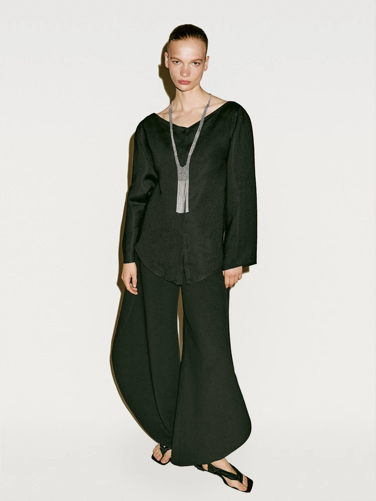 Linen blend boat neck shirt - Limited Edition