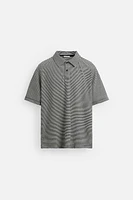 LINEN-COTTON STRIPED POLO SHIRT