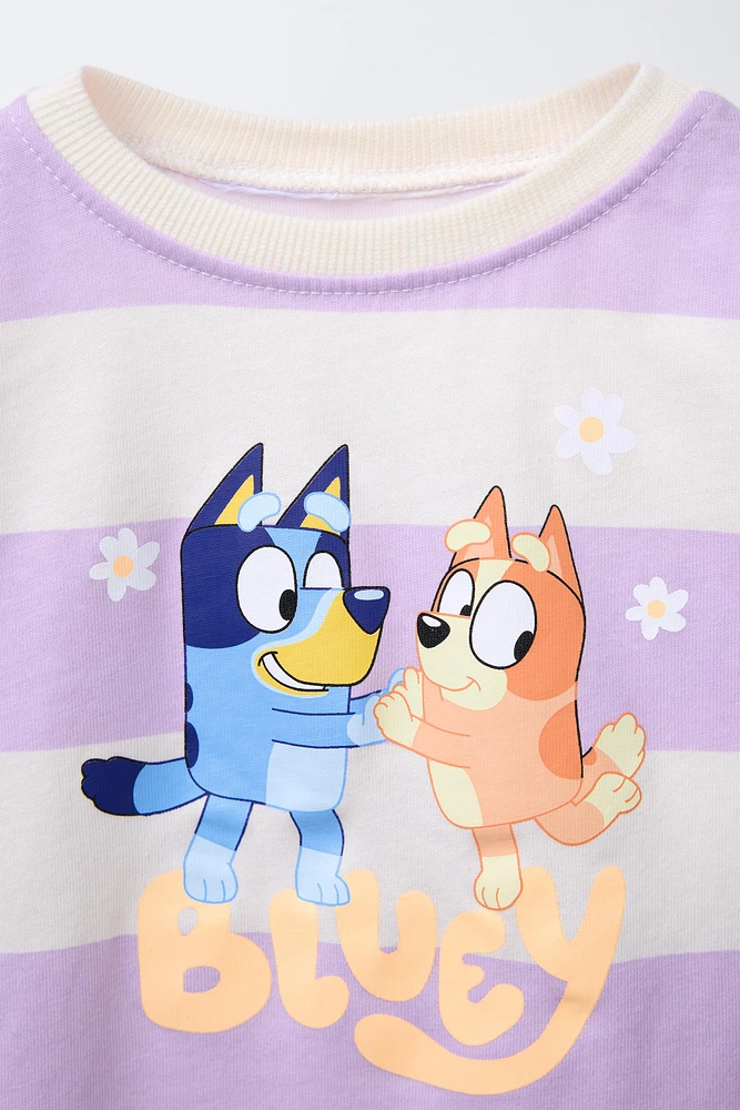 ENSEMBLE JOGGING T-SHIRT ET BERMUDA RAYURES BLUEY © LUDO STUDIO