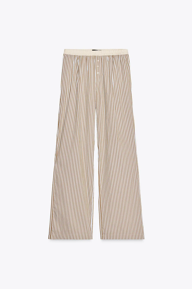 PANTALON DE PYJAMA À RAYURES CONTRASTÉES