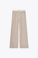 PANTALON DE PYJAMA À RAYURES CONTRASTÉES