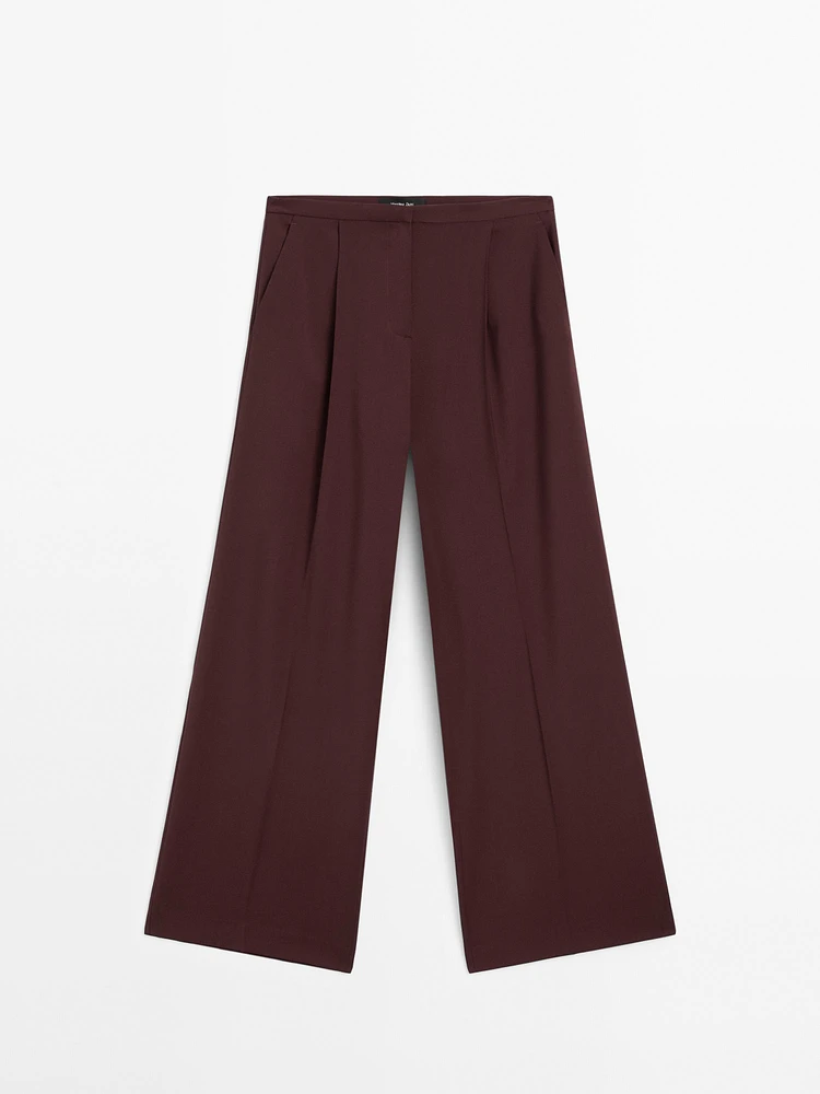 100% wool dart trousers