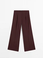 100% wool dart trousers