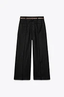BELTED LINEN CULOTTES