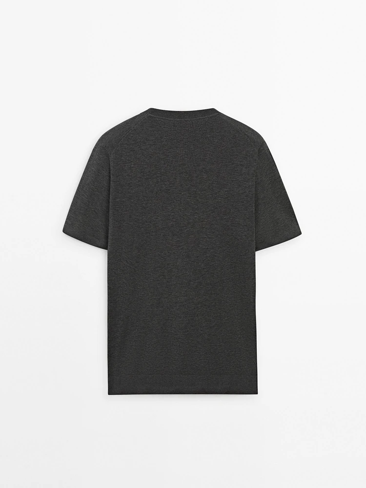T-shirt en maille de coton mélangé