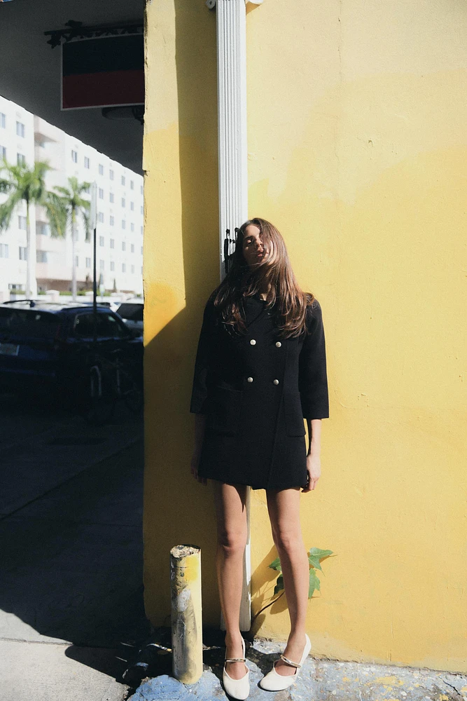 DOUBLE BREASTED KNIT COAT