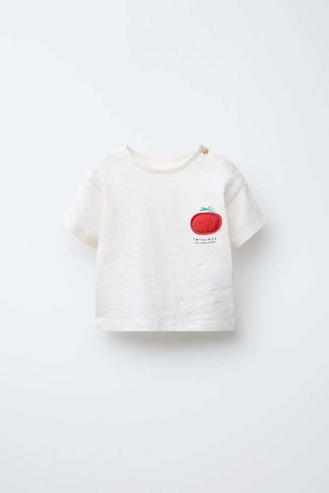 T-SHIRT À PIÈCE TOMATE