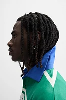 STRIPED TEXT POLO SHIRT