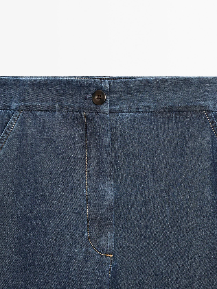 Jean super large taille haute