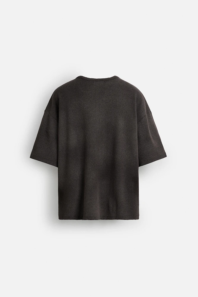 SPRAY PRINT KNIT T-SHIRT
