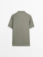 100% cotton knit polo collar sweater
