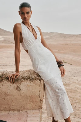 EMBROIDERED MIDI DRESS