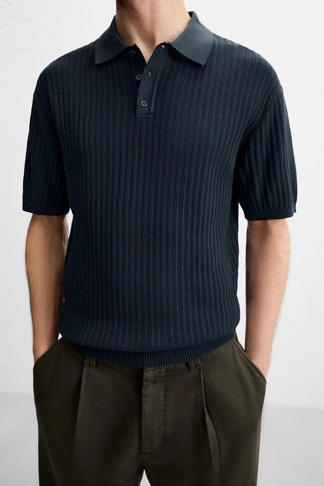 POLO MAILLE STRUCTURE VERTICALE