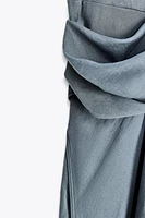 LINEN BLEND DRAPED DRESS ZW COLLECTION