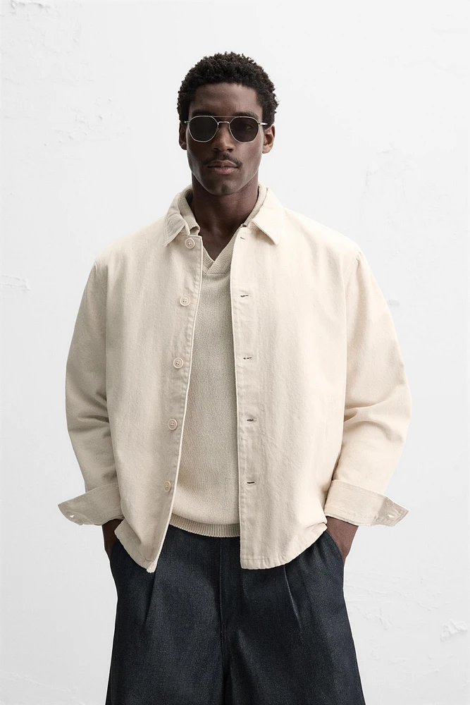 TEXTURED WEAVE OVERSHIRT