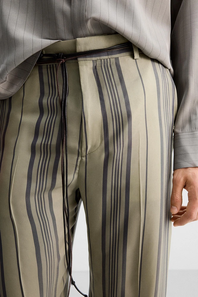 LIMITED EDITION 100% CUPRO STRIPED PANTS